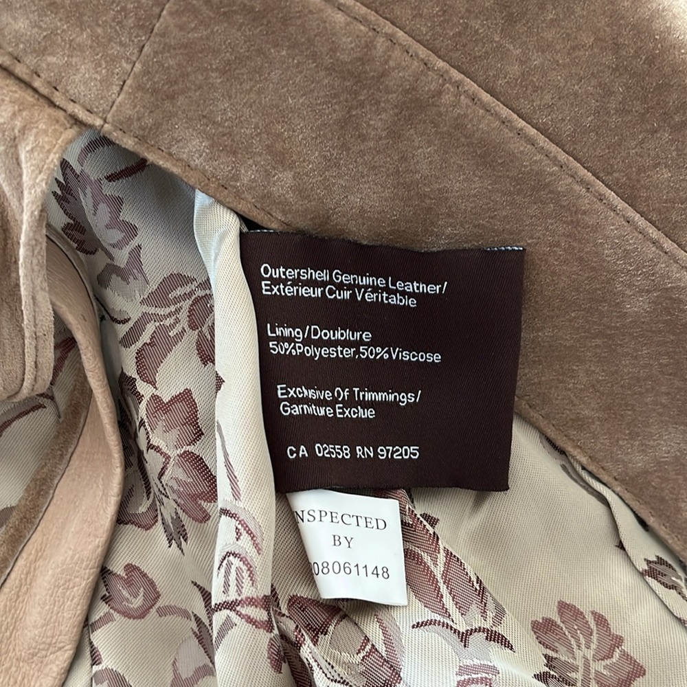 Danier Tan Suede Leather Jacket - Picture 4 of 4